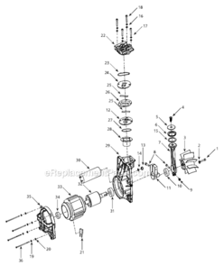 Page B Diagram and Parts List for HU500000  Campbell Hausfeld Compressor